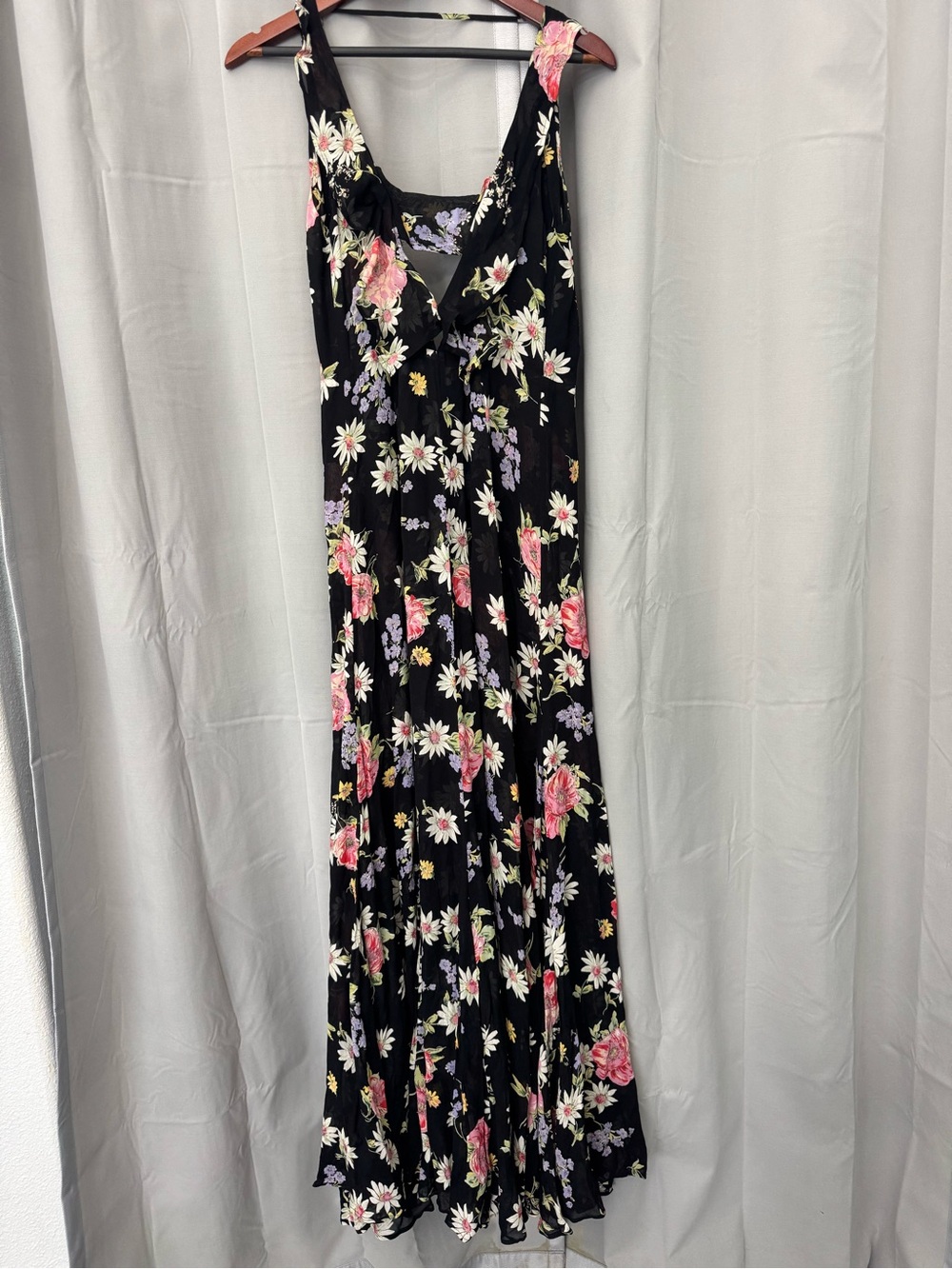 Reformation Womens open back long black oversized sleeveless cover up dress - XS